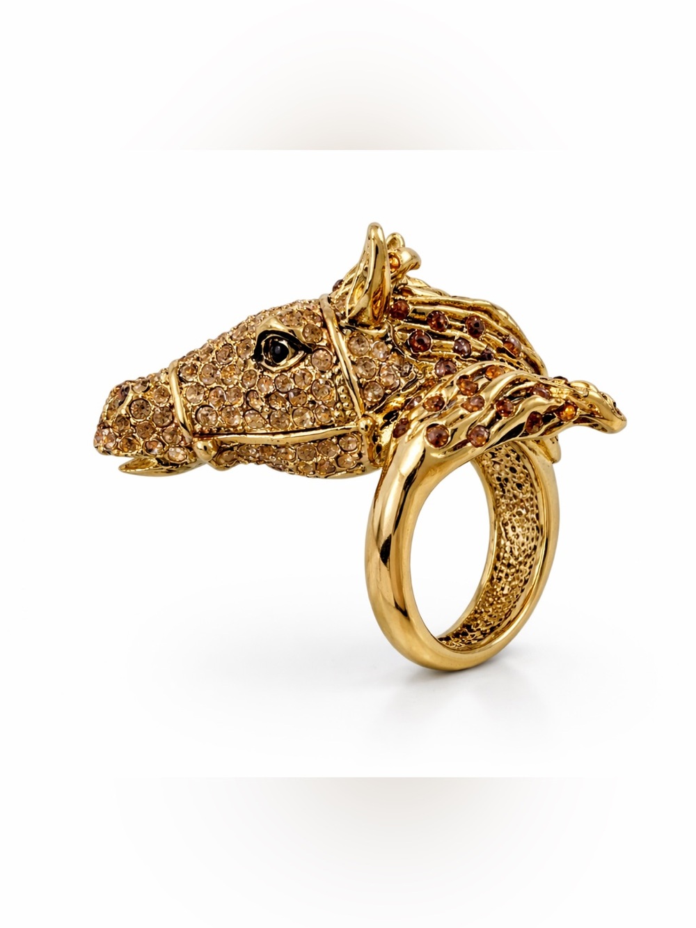 Gold Horse Head Statement Ring